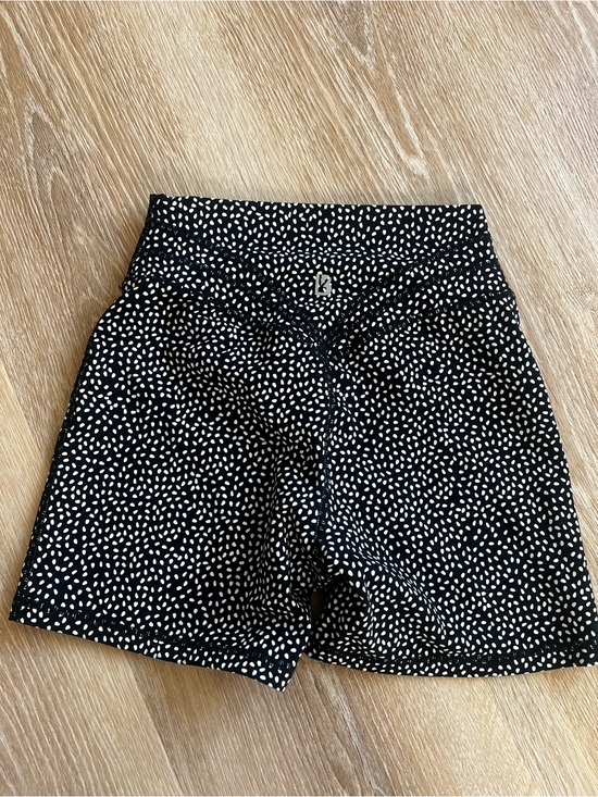 Buffbunny Collection Pants - BuffBunny Black High-Waist Shorts with White Dot Print